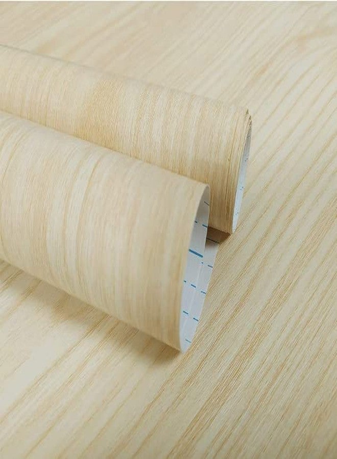 HAPPYMATES Wood PVC Solid Grain Stickers For Wardrobe Cupboard Table Furniture Waterproof Self Adhesive Removable Wallpaper Home Decor Film (24 X 48 Inch, Ash Wood), Beige - Image 4